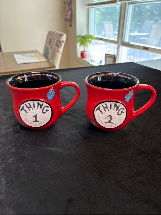 Universal Other - Universal Studios "Thing 1" and "Thing 2" Red Ceramic Mug Set